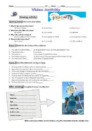 English Worksheet: Robots_video activity