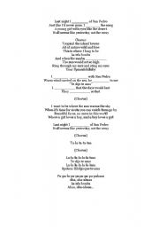 English Worksheet: Song 