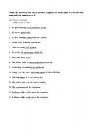 English worksheet: Present simple questions