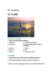 English worksheet: XL Plane