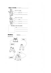 English Worksheet: clothes