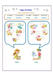 English Worksheet: Happy birthday GOING TO