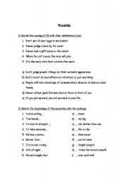 English worksheet: Proverbs!