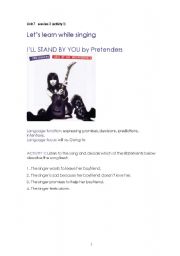 English Worksheet: Ill stand by you