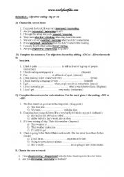 English Worksheet: Adjectives endings -ing -ed