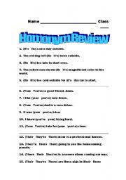 English Worksheet: Homonym Review