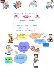English Worksheet: How to give advice to people with health problems : I improved my former worksheet about it 