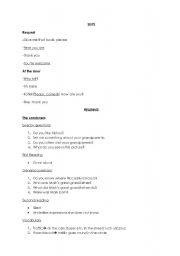 English Worksheet: plan for reading and listening fin communicative method