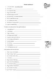 English Worksheet: present continuous