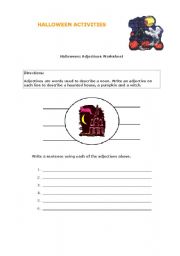 English Worksheet: halloween activities