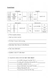 English Worksheet: present simple