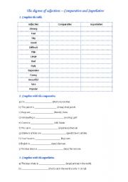 English Worksheet: The degrees of adjectives