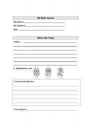 English worksheet: Journal page