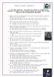 English Worksheet: Reported Speech