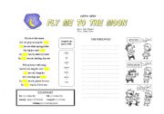 English worksheet: The Werewolf & Fly me to the moon