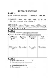 English worksheet: weather