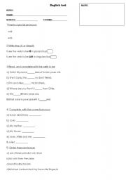 English worksheet: tests about verb to be negative-affirmative