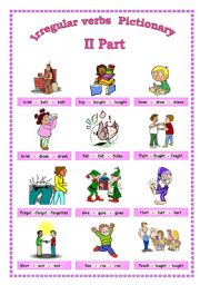 English Worksheet: irregular verbs pictionary II Part