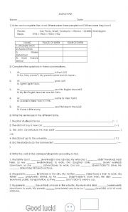 English Worksheet: Simple Past