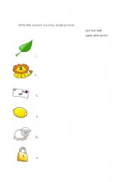 English worksheet: Initial L 