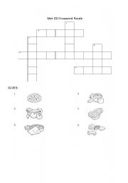 English Worksheet: Food Crossword Puzzle