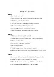 English Worksheet: Shark Tale questions and vocab