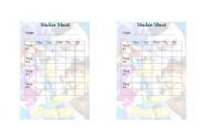 English worksheet: Sticker Reward Sheet