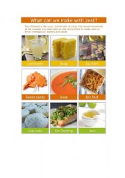 English Worksheet: What can we make with zest?