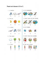 English worksheet: in the park