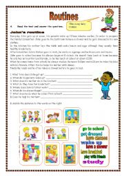 English Worksheet: Routines (02.08.09)