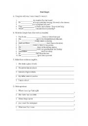 English worksheet: Past Simple