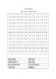 English worksheet: Jungle book word search