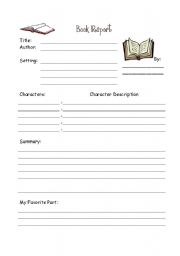English Worksheet: Book Report