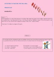 English Worksheet: activities to practise oral skill
