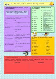 English Worksheet: Adjectives describing food