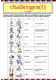 English Worksheet: CHALLENGES 1 (JOBS)