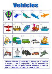 English Worksheet: vehicles (11.08.09)