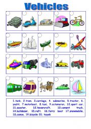 English Worksheet: vehicles (11.08.09)