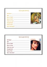 English Worksheet: Biographies3