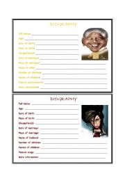 English Worksheet: Biographies 4