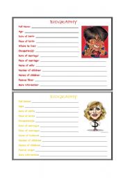 English Worksheet: Biographies 5