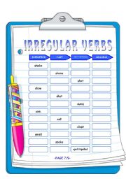 English Worksheet: IRREGULAR VERBS 3/3 (3 PAGES)