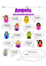 English Worksheet: Angels