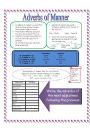 English Worksheet: Adverbs of Manner