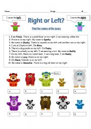 English Worksheet: Right or left?