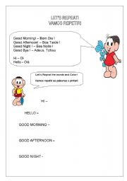 English worksheet:  activity about greetings