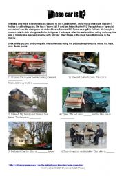 English Worksheet: Whose car is that? Twilight stuff