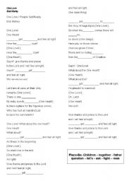 English Worksheet: One love - Bob Marley