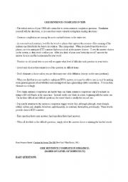English Worksheet: GRE senctence completion