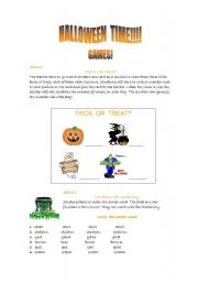 English Worksheet: HALLOWEEN!!!!! GAMES!!!